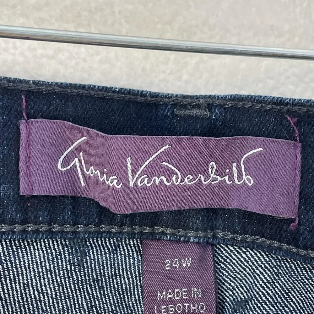 NEW Gloria Vanderbilt‎ Amanda Jeans Womens Plus 24W Dark Wash High Rise Tapered